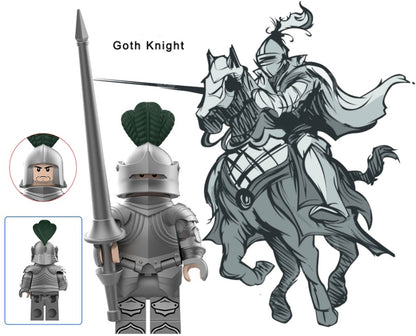 SUPERBE MINIFIGURE MÉDIÉVALE UNIVERS: GOTH KNIGHT (version A) Custom