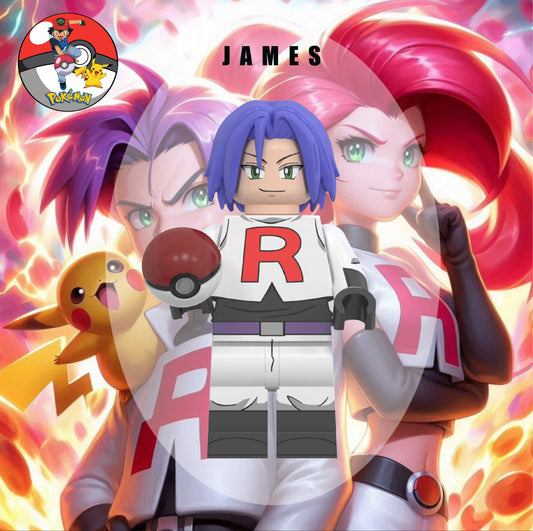 "INTROUVABLE "♥️♥️MINIFIGURES POKEMON UNIVERS: JAMES "LA TEAM ROCKET"♥️♥️custom
