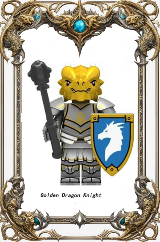 PREVENTE MINIFIGURE MÉDIÉVALE UNIVERS: GOLDEN DRAGON KNIGHT Custom Disponibilité fin septembre 2025