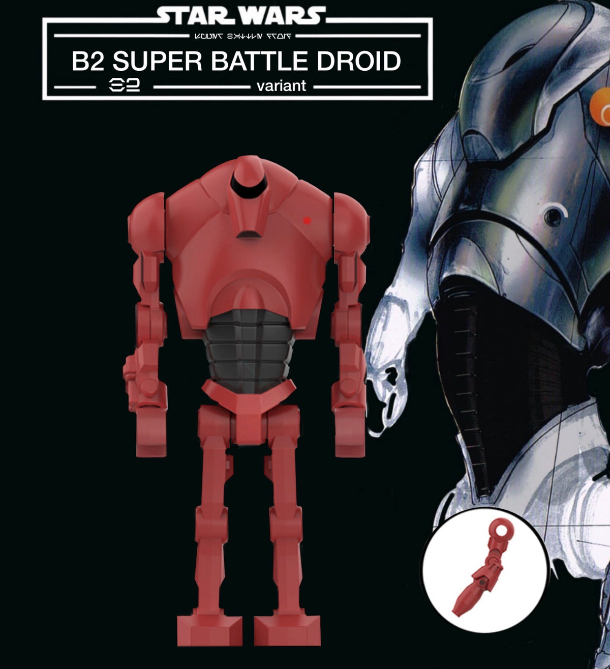 PREVENTE MINIFIGURE STAR WARS UNIVERS: B2 SUPER BATTLE DROID (NEW SCULT 2026) Custom Disponibilité Novembre 2026