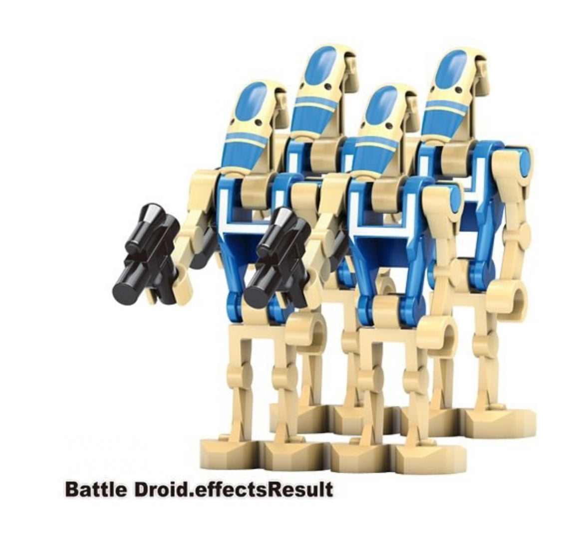 PREVENTE MINIFIGURE STAR WARS UNIVERS: 4 B1-BATTLE DROID custom Disponibilité fin février 2025