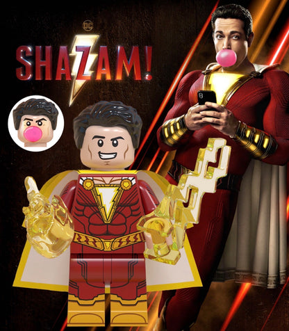 MINIFIGURE ⚠️⚠️INTROUVABLE DC UNIVERS SHAZAM ⚠️⚠️de 2019 :  BILLY BATSON "SHAZAM" Custom (Dernière pièce)