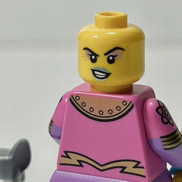 MINIFIGURE SPACE SÉRIES 26: Retro Spacewoman "socle+fascicule" custom