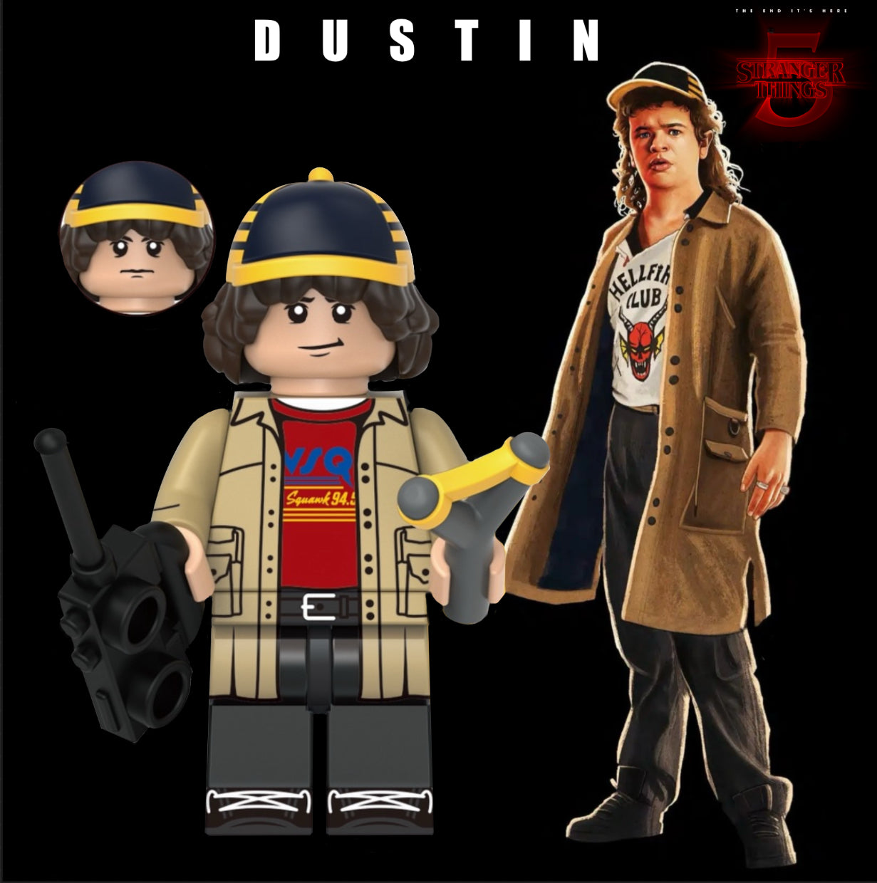 MINIFIGURE STRANGER THINGS UNIVERS: DUSTIN Custom