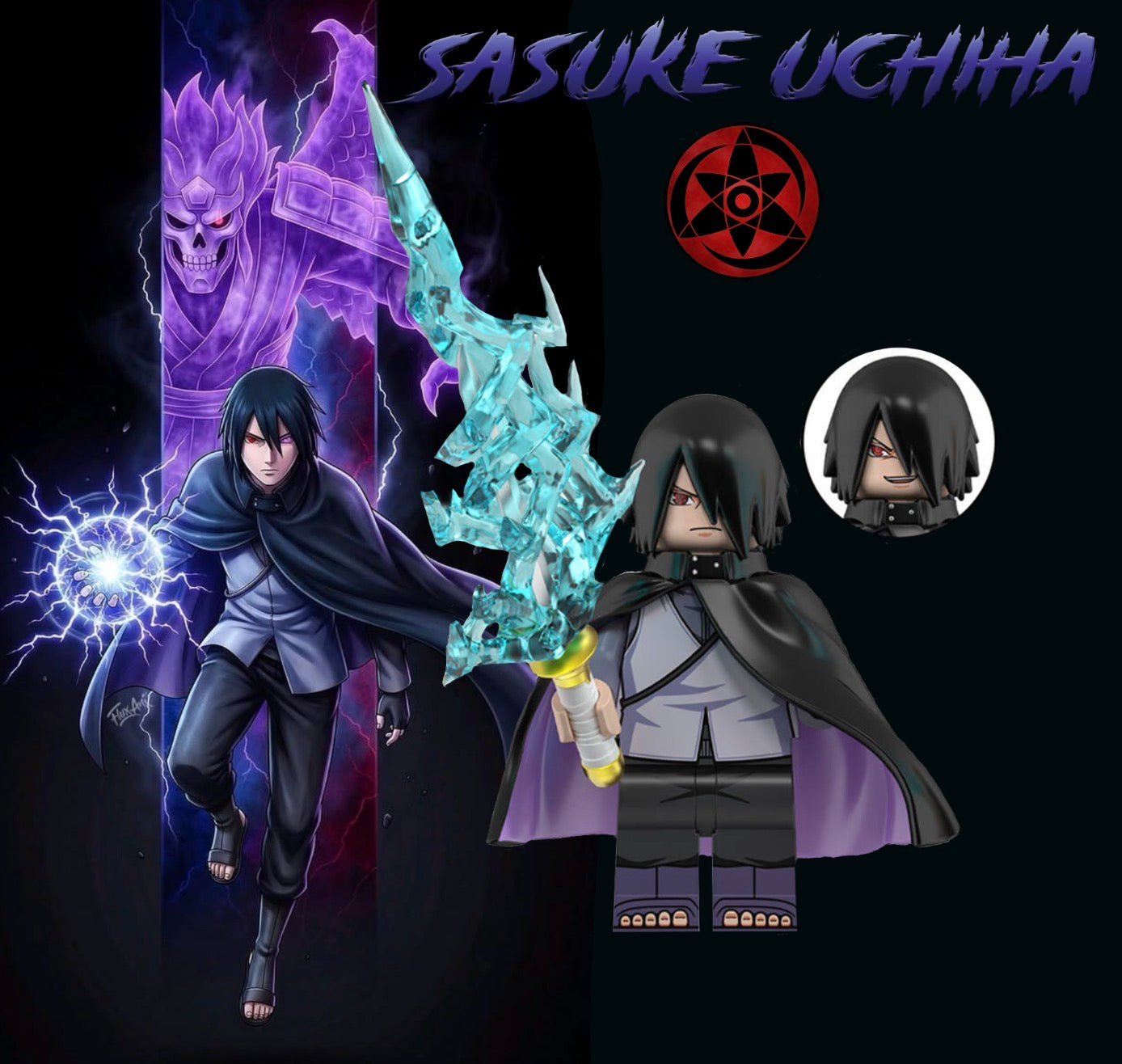 PREVENTE ÉDITION LIMITÉE ⭐️⭐️⭐️MINIFIGURE NARUTO UNIVERS: UCHIHA SASUKE  ⭐️⭐️⭐️custom Disponibilité fin juin 2026
