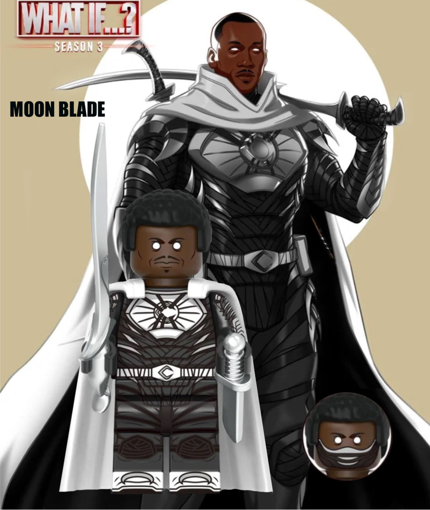 PREVENTE MINIFIGURE MARVEL UNIVERS : MOON BLADE WHAT IF…? custom Disponibilité fin Novembre 2025