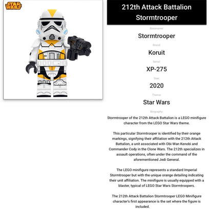 RARE MINIFIGURE STAR WARS UNIVERS DE 2020: 212th ATTACK BATTALION STORMTROOPER. CUSTOM "DERNIERE PIECE"