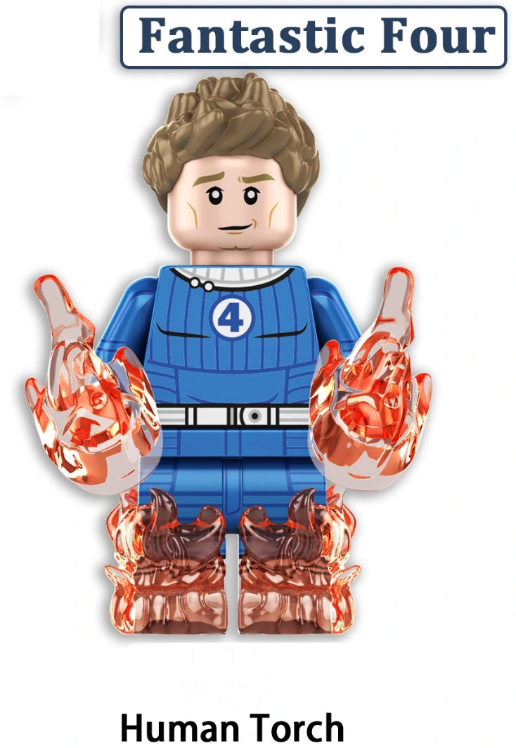 MINIFIGURE FANTASTIC FOUR HUMAN TORCH custom