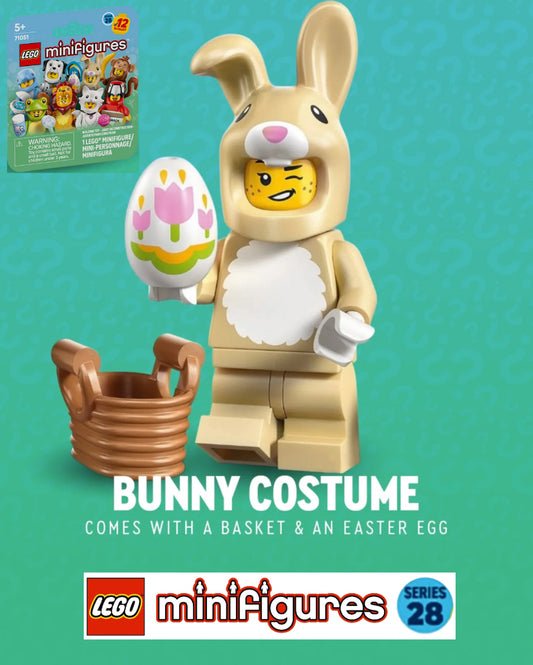 PREVENTE MINIFIGURE SÉRIES 28: BUNNY COSTUME "socle+fascicule" custom Disponibilité mi-janvier 2026