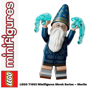 PREVENTE LEGO MINIFIGURE SÉRIES SHREK : MERLIN "Socle+Fascicule inclus " Disponibilité fin septembre 2026