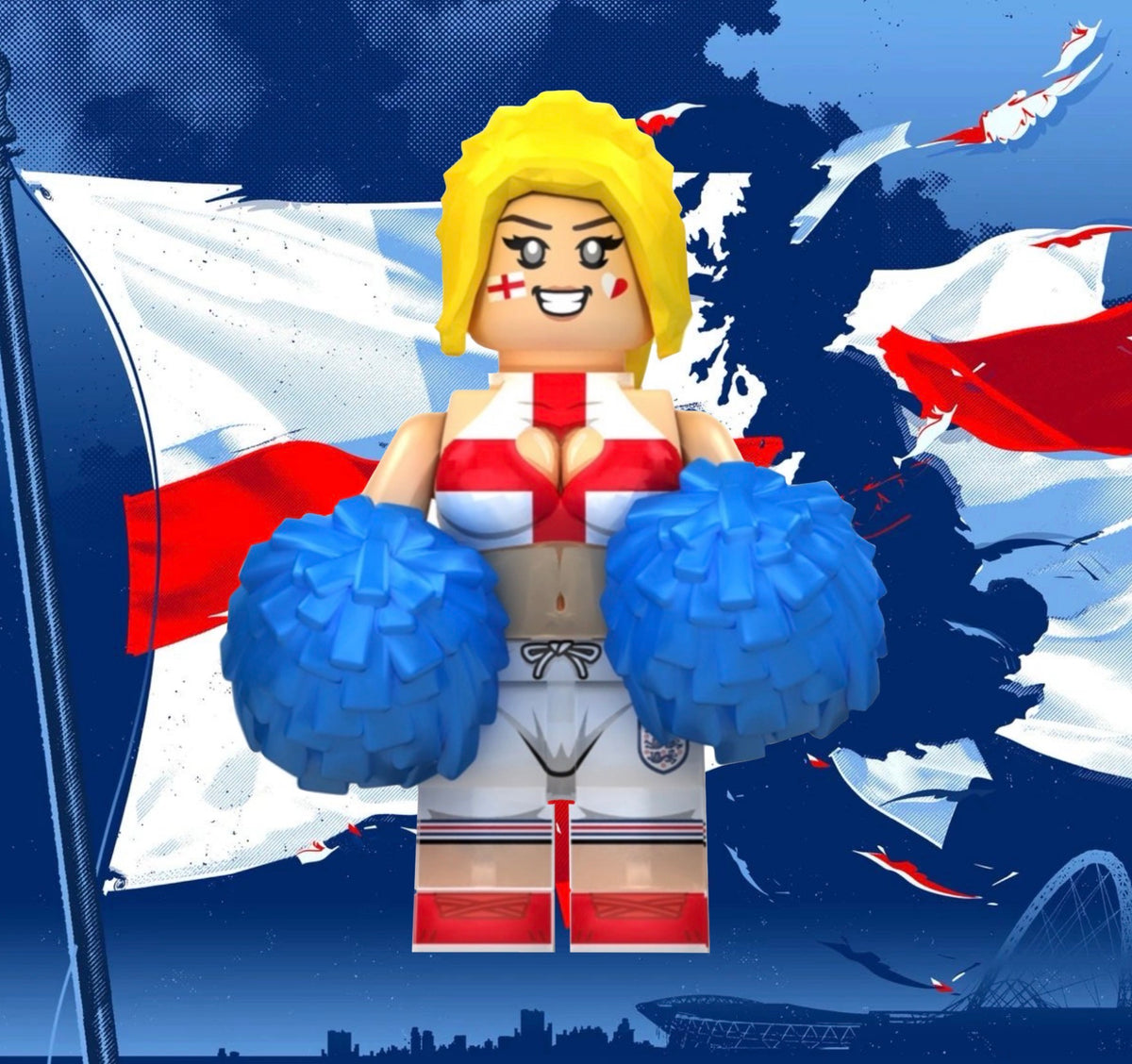 PRÉVENTE MINIFIGURE FOOTBALL UNIVERS: ENGLAND FOOTBALL SUPPORTER custom Disponibilité fin septembre 2026
