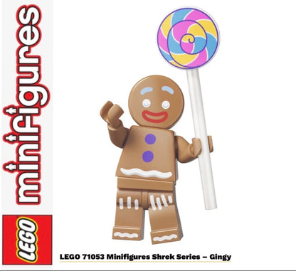 PREVENTE LEGO MINIFIGURE SÉRIES SHREK : GINGY "Socle+Fascicule inclus " Disponibilité fin septembre 2026