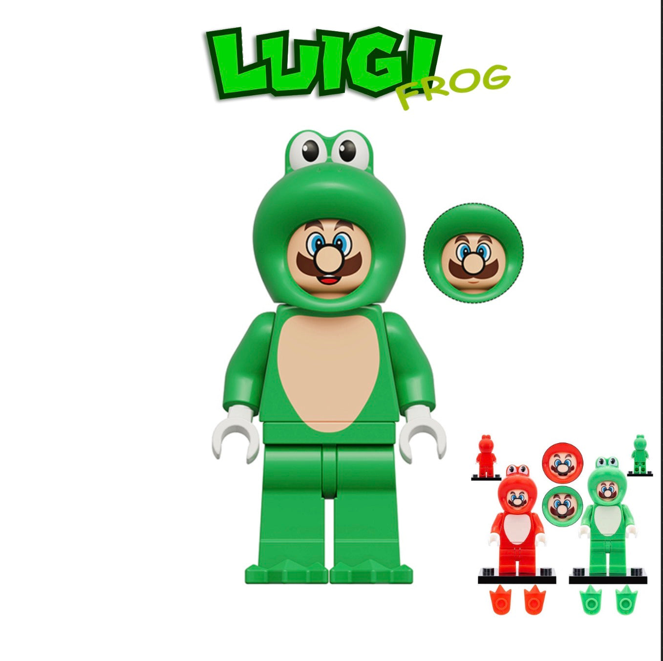 PREVENTE MINIFIGURE SUPER MARIO UNIVERS: LUIGI FROG custom Disponibilité fin septembre 2026
