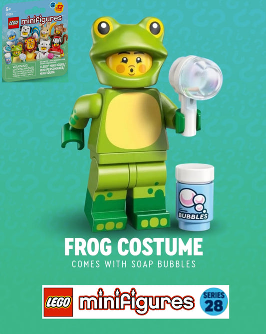 PREVENTE MINIFIGURE SÉRIES 28: FROG COSTUME "socle+fascicule" custom Disponibilité mi-janvier 2026