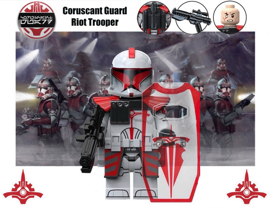 MINIFIGURE STAR WARS UNIVERS: CORUSCANT GUARD RIOT TROOPER Custom