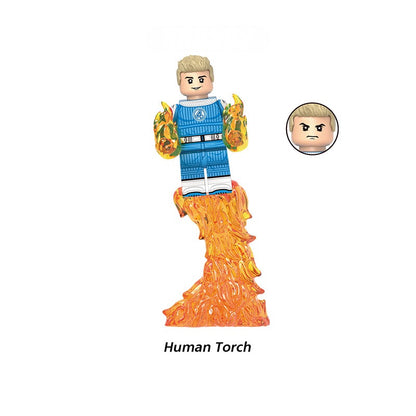 ♥️♥️♥️ MINIFIGURE MARVEL UNIVERS: HUMAN TORCH (version À)♥️♥️♥️ custom