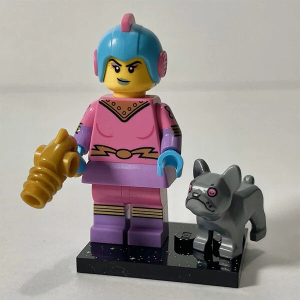 MINIFIGURE SPACE SÉRIES 26: Retro Spacewoman "socle+fascicule" custom