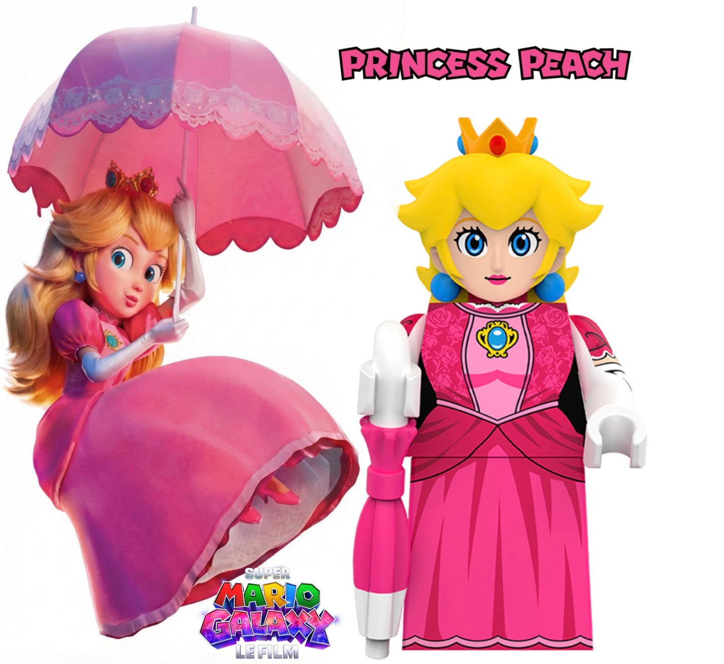 PREVENTE MINIFIGURE SUPER MARIO UNIVERS: PRINCESSE PEACH custom Disponibilité fin août 2026