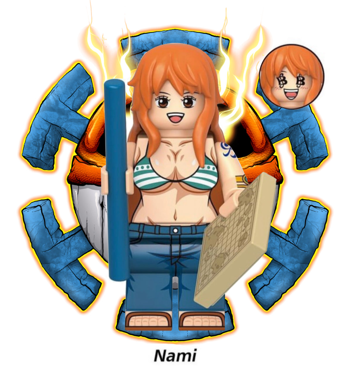 PREVENTE ♥️♥️MINIFIGURE ONE PEACE: NAMI ♥️♥️custom disponibilité fin Octobre 2024