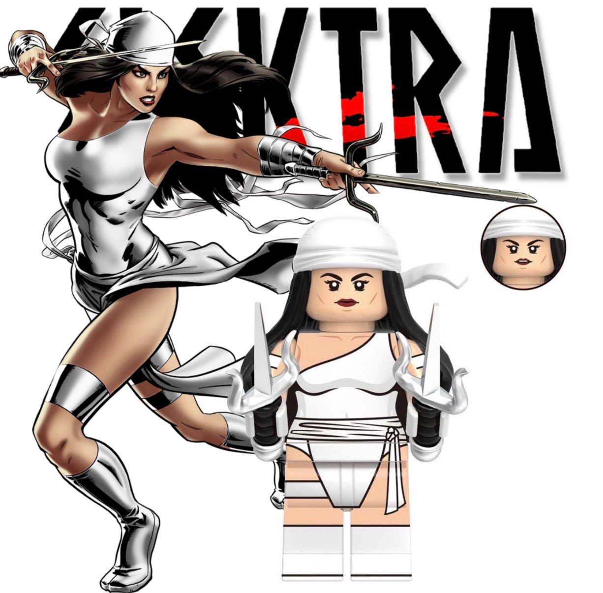 PREVENTE MINIFIGURE MARVEL UNIVERS: ELEKTRA custom Disponibilité fin Mai 2026