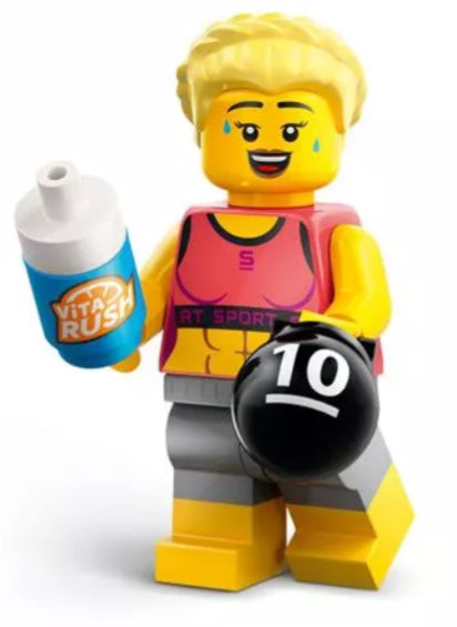 MINIFIGURE SÉRIES 25: la prof de fitness "socle+fascicule" custom