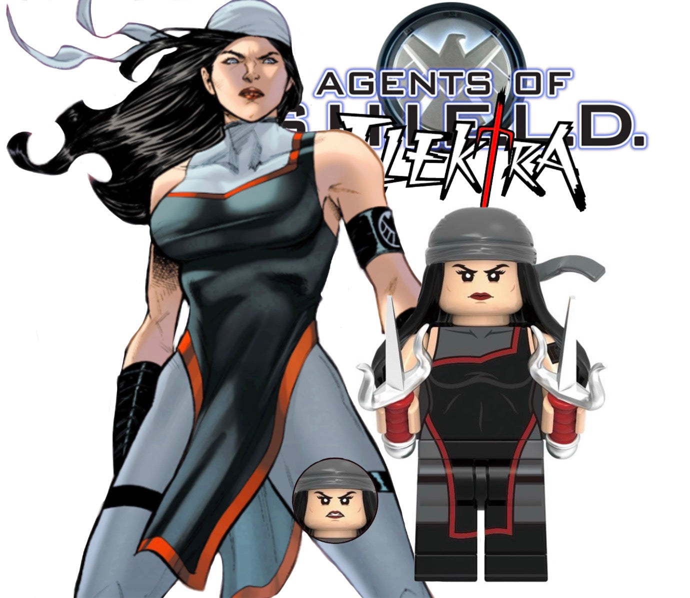 PREVENTE MINIFIGURE MARVEL UNIVERS: ELEKTRA (TENUE AGENTS OF SHIELD)custom Disponibilité fin Mai 2026