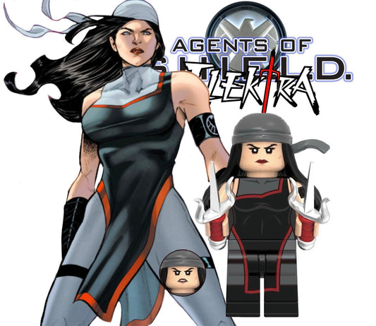 MINIFIGURE MARVEL UNIVERS: ELEKTRA (TENUE AGENTS OF SHIELD)custom