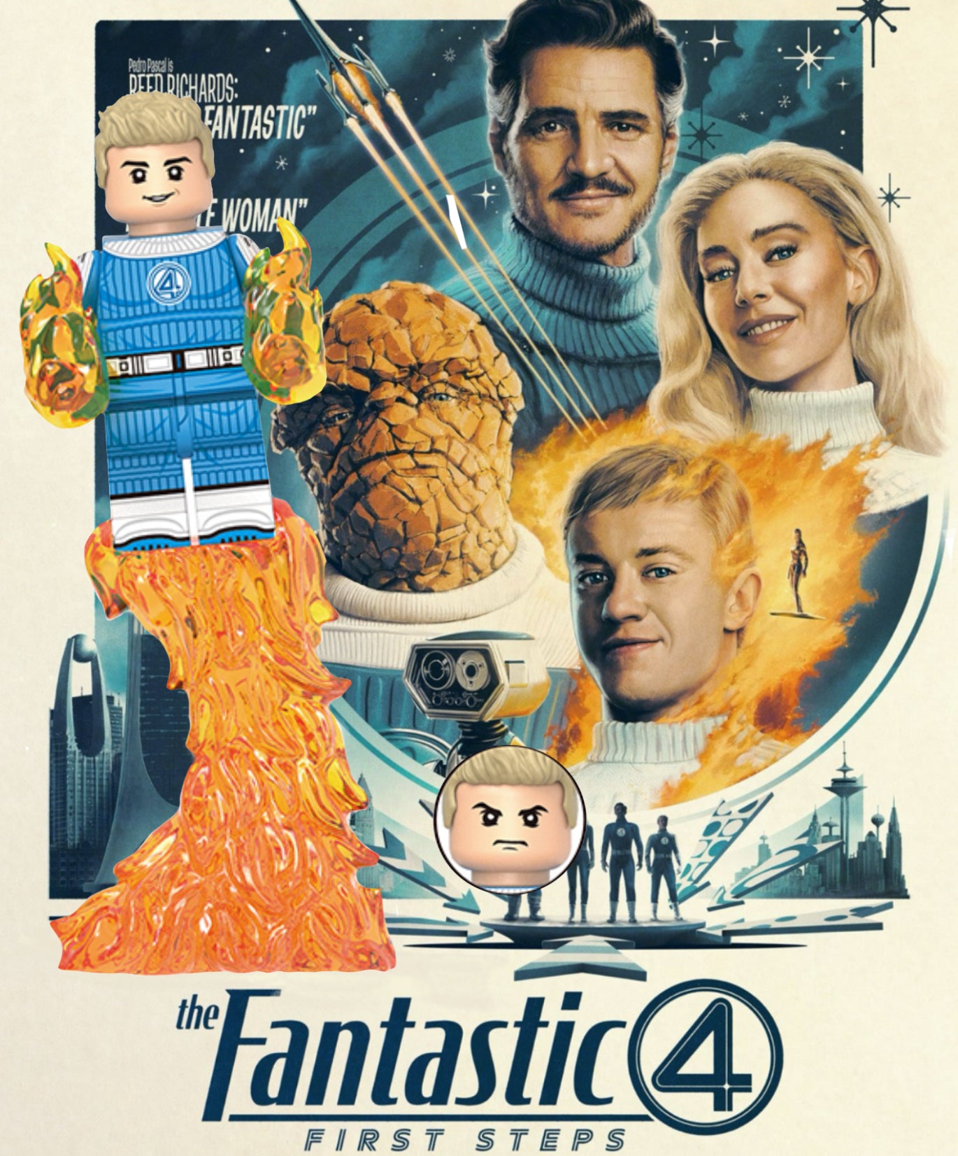♥️♥️♥️ MINIFIGURE MARVEL UNIVERS: HUMAN TORCH (version À)♥️♥️♥️ custom