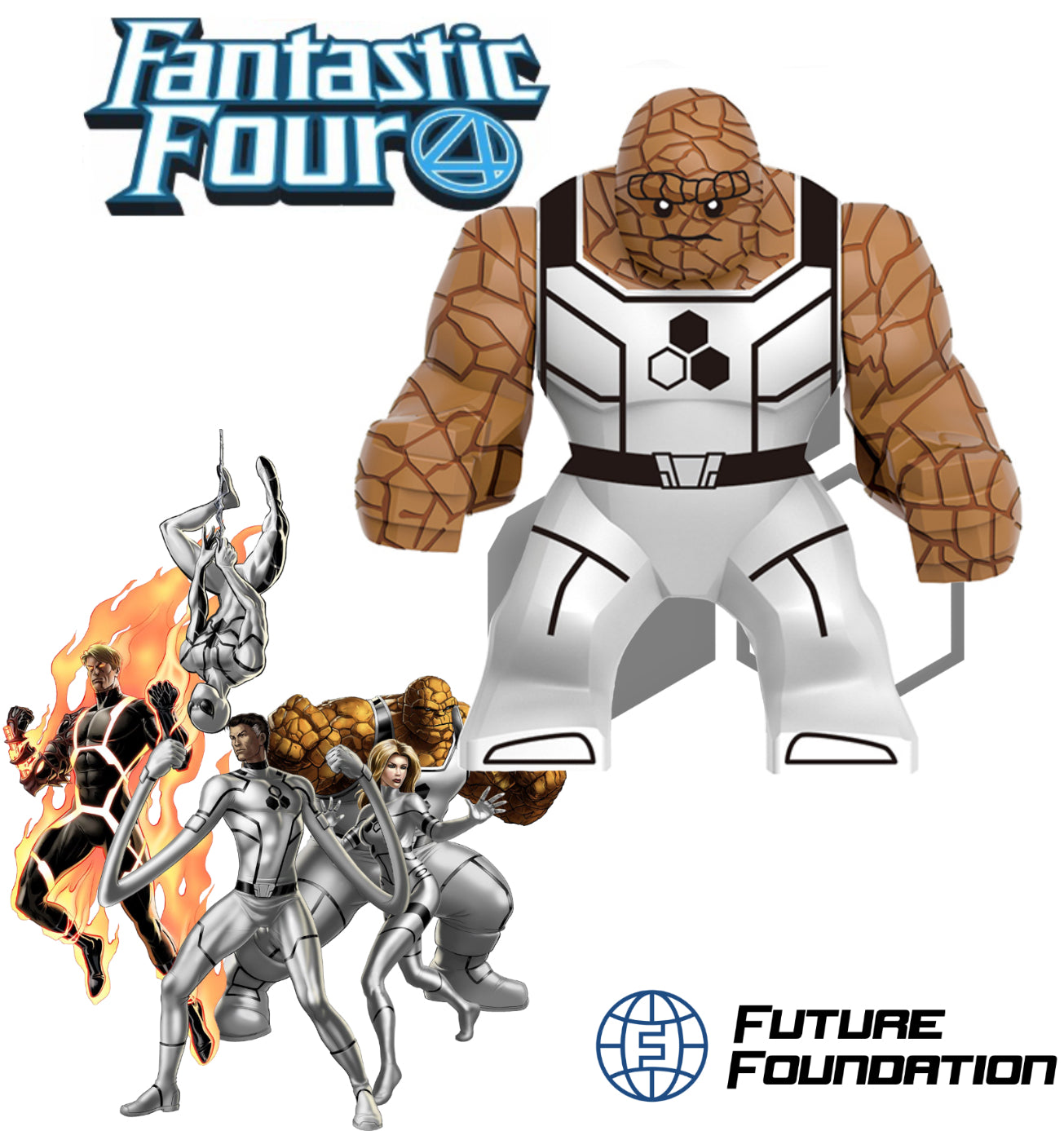 PREVENTE MINIFIGURE MARVEL UNIVERS: THING FUTURE FOUNDATION custom Disponibilité octobre 2025