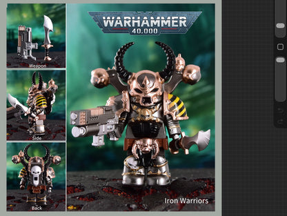 PREVENTE MINIFIGURE WARHAMMER 40K UNIVERS: IRON WARRIORS custom Disponibilité fin juin 2026