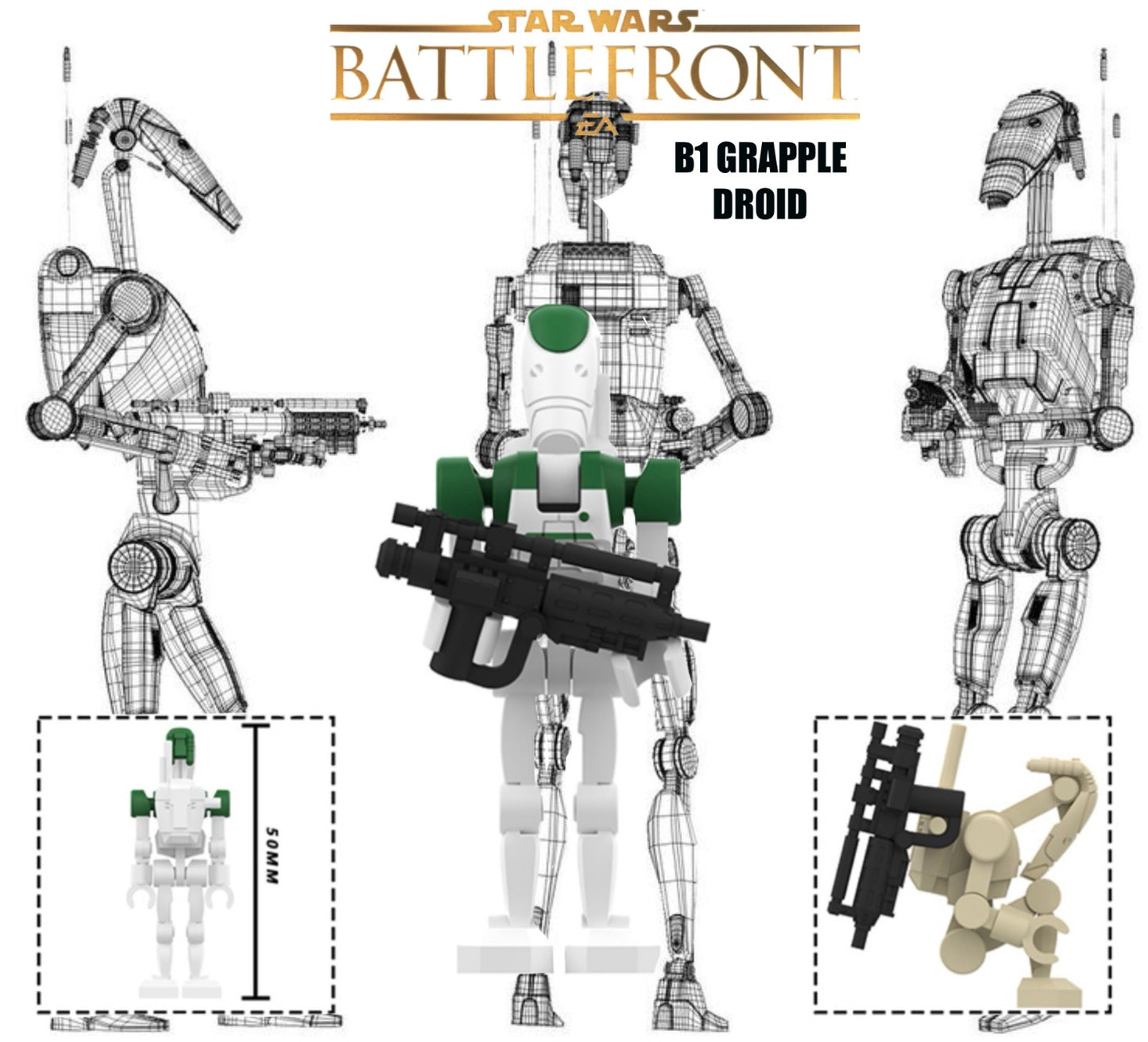 PREVENTE⭐️ TOP ZEDBRICK 2026 ⭐️MINIFIGURE STAR WARS UNIVERS: B1 GRAPPLE BATTLE DROID (new model) ⭐️Custom Disponibilité mi-septembre 2026