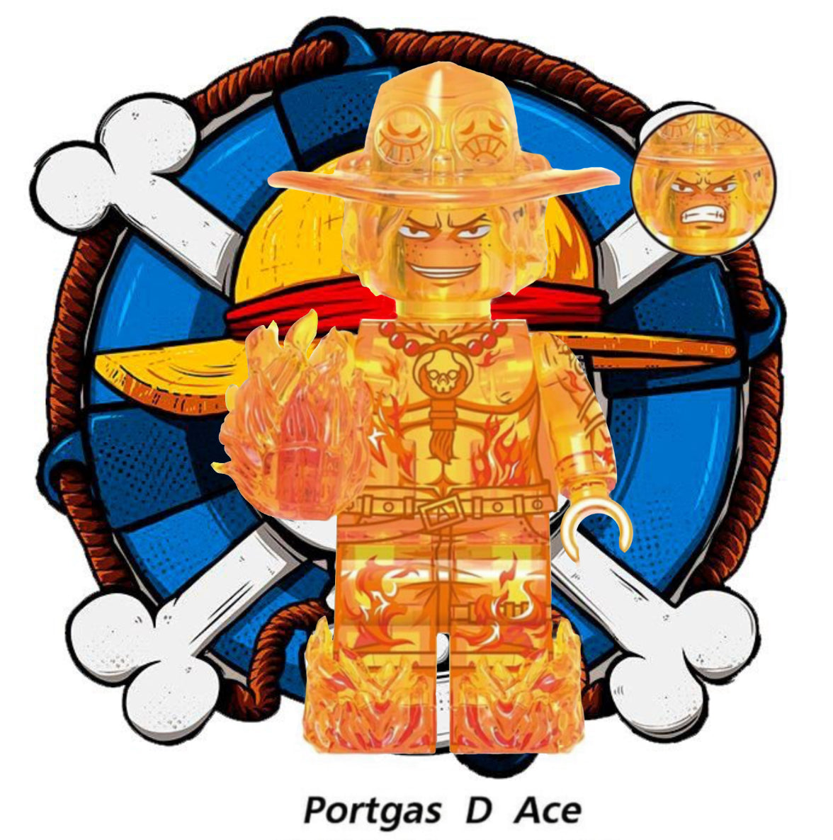 ♥️♥️MINIFIGURE ONE PEACE: PORTGAS D ACE ♥️♥️custom