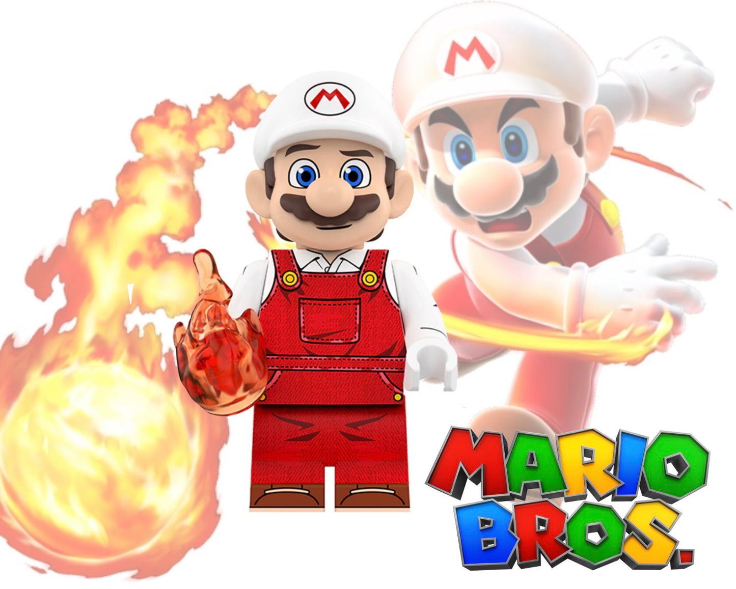 PREVENTE MINIFIGURE SUPER MARIO UNIVERS: MARIO FEU custom Disponibilité fin août 2026
