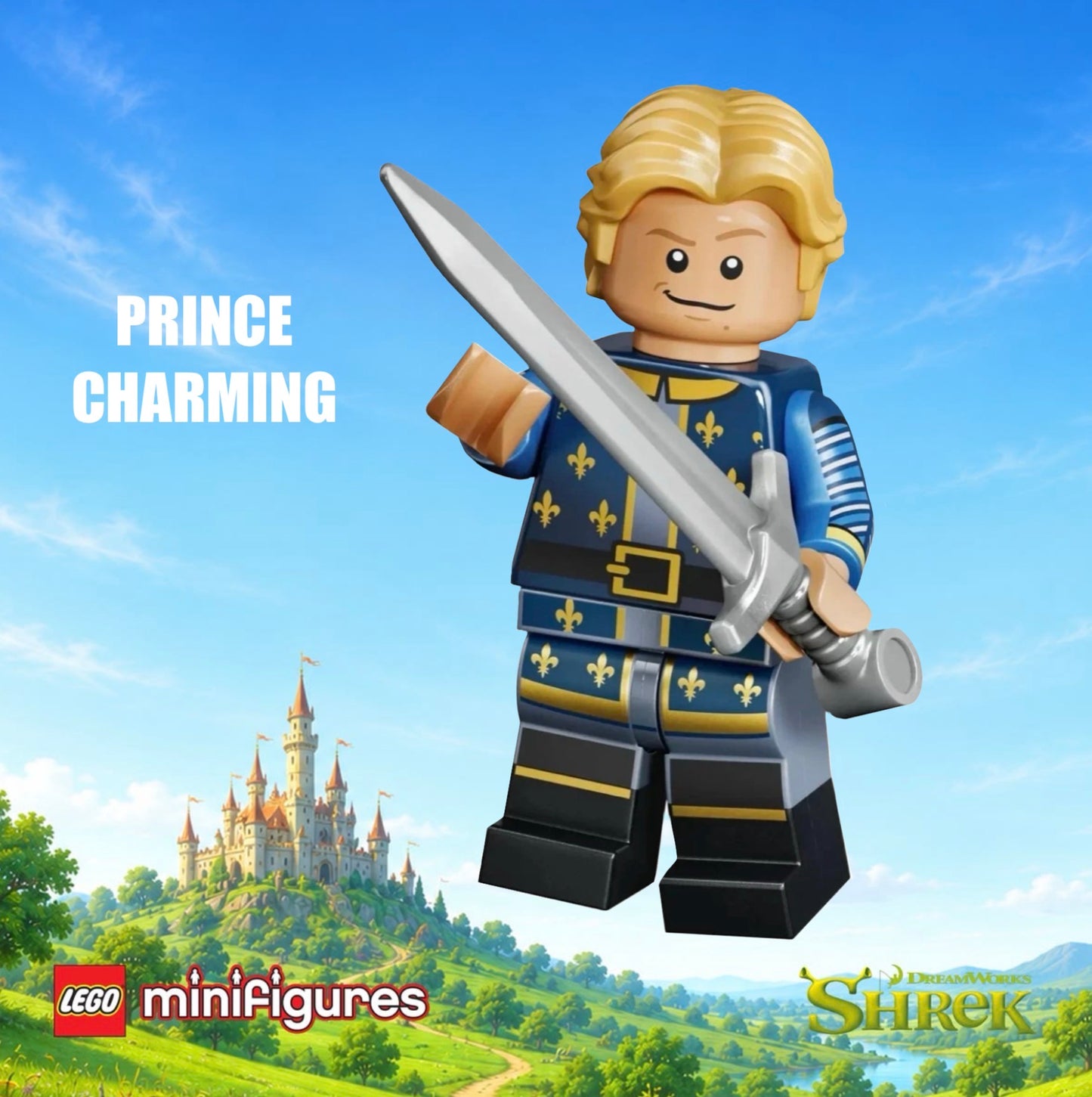 PREVENTE LEGO MINIFIGURE SÉRIES SHREK : PRINCE CHARMING "Socle+Fascicule inclus " Disponibilité fin septembre 2026