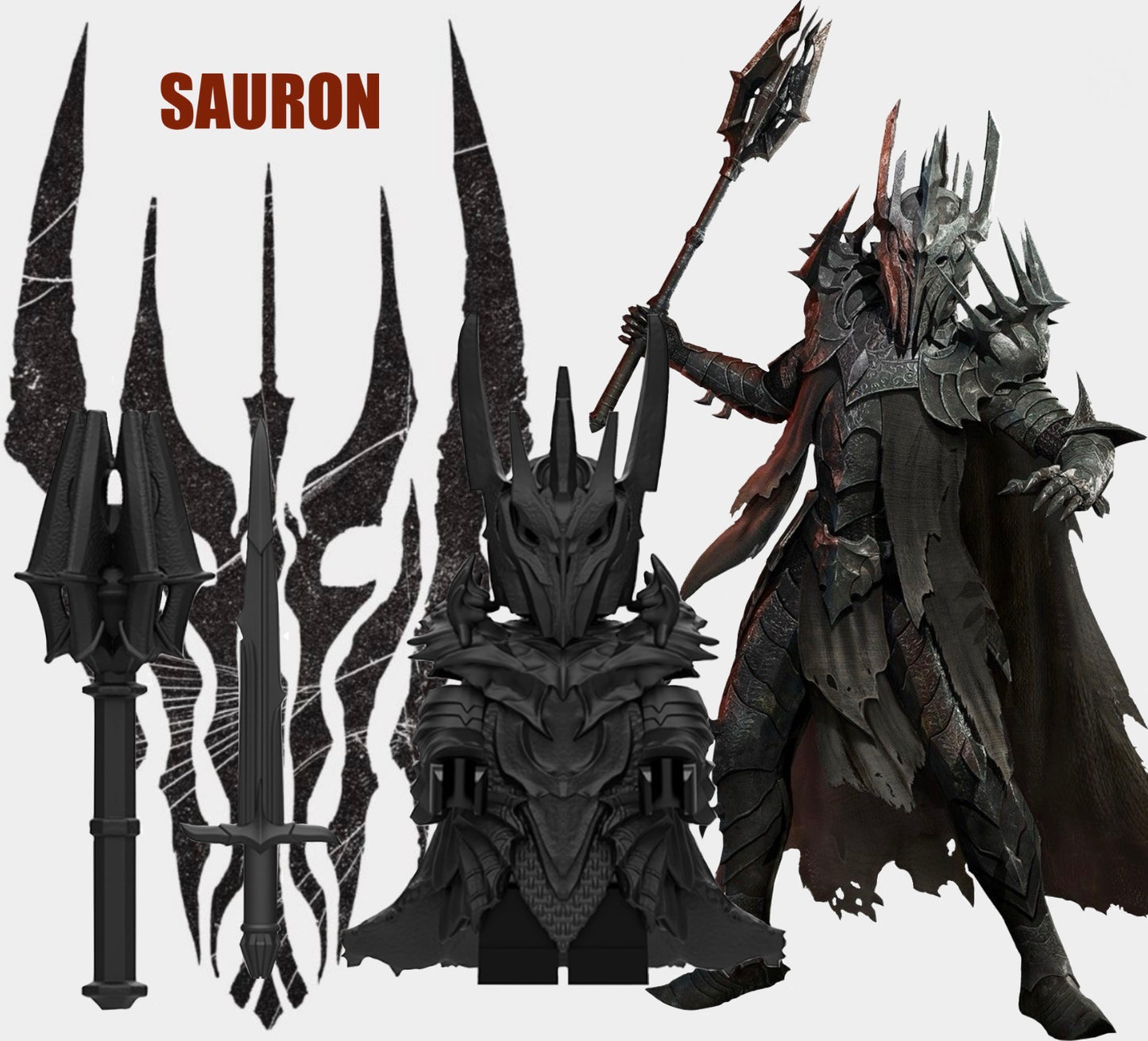 ♥️♥️♥️MINIFIGURE LOTR UNIVERS: SAURON ♥️♥️♥️CUSTOM