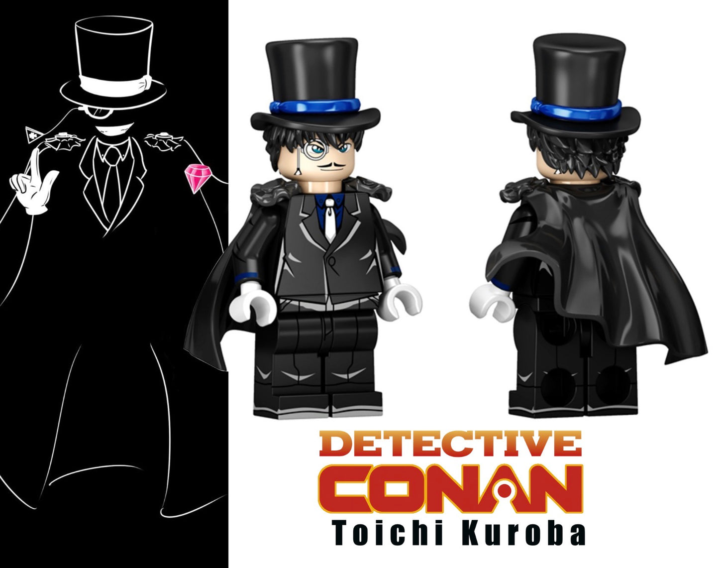 ⭐️⭐️⭐️SUPERBE MINIFIGURE DÉTECTIVE CONAN UNIVERS: TOICHI KUROBA ⭐️⭐️⭐️custom