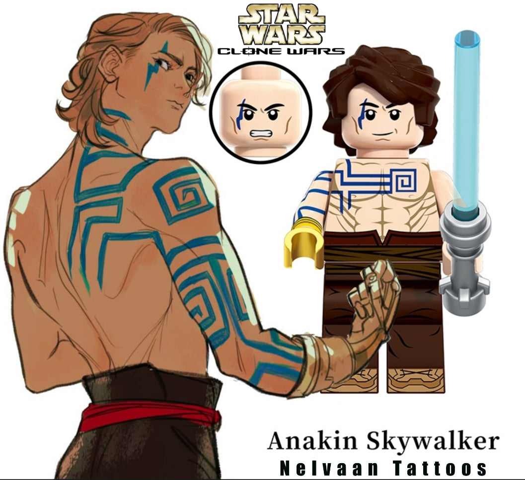 ⭐️⭐️⭐️MINIFIGURE CLONE WARS STAR WARS UNIVERS: ANAKIN SKYWALKER NELVAAN TATTOOS⭐️⭐️⭐️ custom