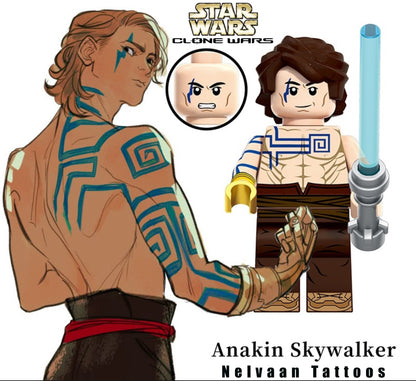 ⭐️⭐️⭐️MINIFIGURE CLONE WARS STAR WARS UNIVERS: ANAKIN SKYWALKER NELVAAN TATTOOS⭐️⭐️⭐️ custom