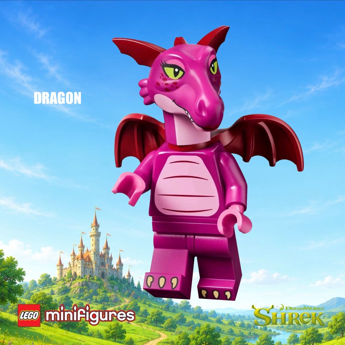 PREVENTE LEGO MINIFIGURE SÉRIES SHREK : DRAGON "Socle+Fascicule inclus " Disponibilité fin septembre 2026