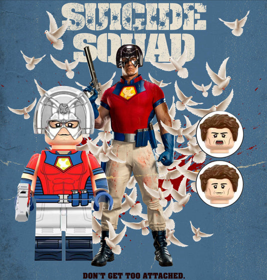 ♥️♥️♥️MINIFIGURE DC UNIVERS : PEACEMAKER THE SUICIDE SQUAD VERSION(CASQUE CHROMÉ)♥️♥️♥️custom