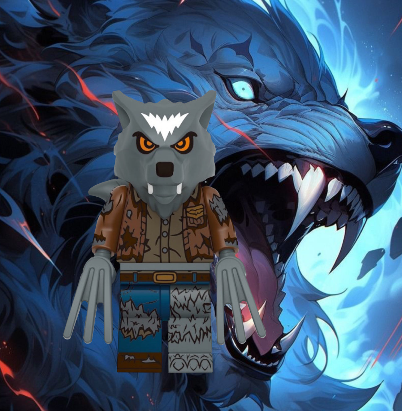 MINIFIGURE HORREUR UNIVERS : WEREWOLF custom