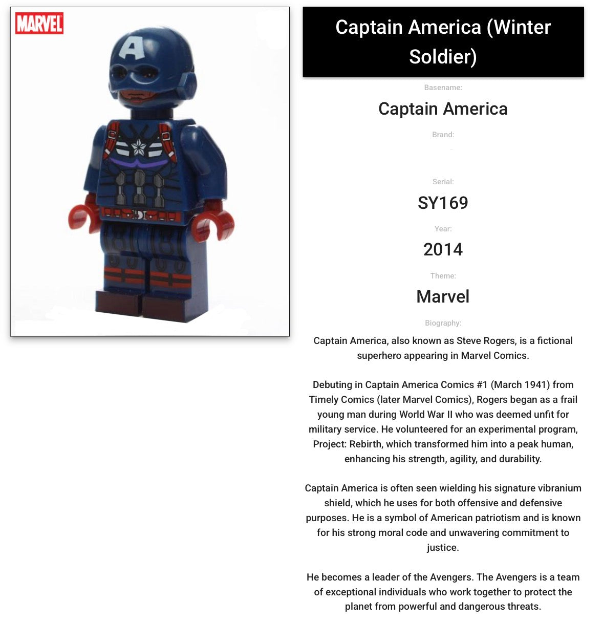 INTROUVABLE MINIFIGURE MARVEL UNIVERS DE 2014: CAPTAIN AMERICA custom ⚠️Derniers articles en stock⚠️