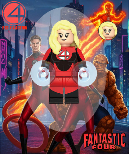PREVENTE MINIFIGURE MARVEL UNIVERS: INVISIBLE WOMAN RED-Y 4 ACTION custom Disponibilité octobre 2025