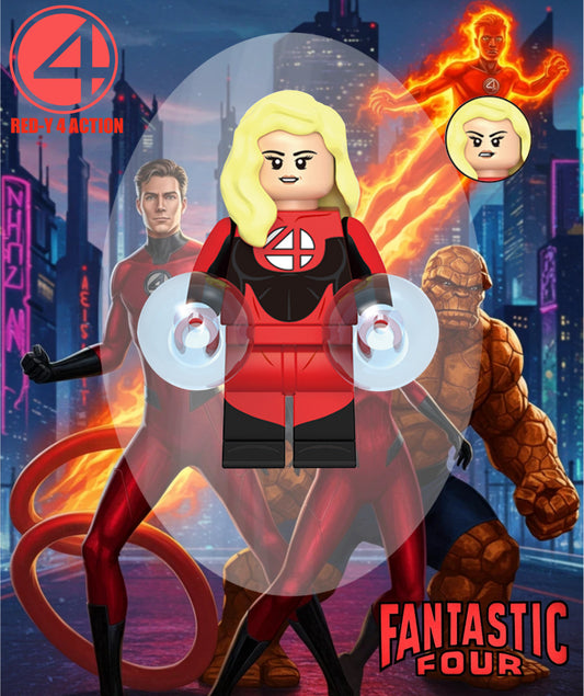 PREVENTE MINIFIGURE MARVEL UNIVERS: INVISIBLE WOMAN RED-Y 4 ACTION custom Disponibilité octobre 2025