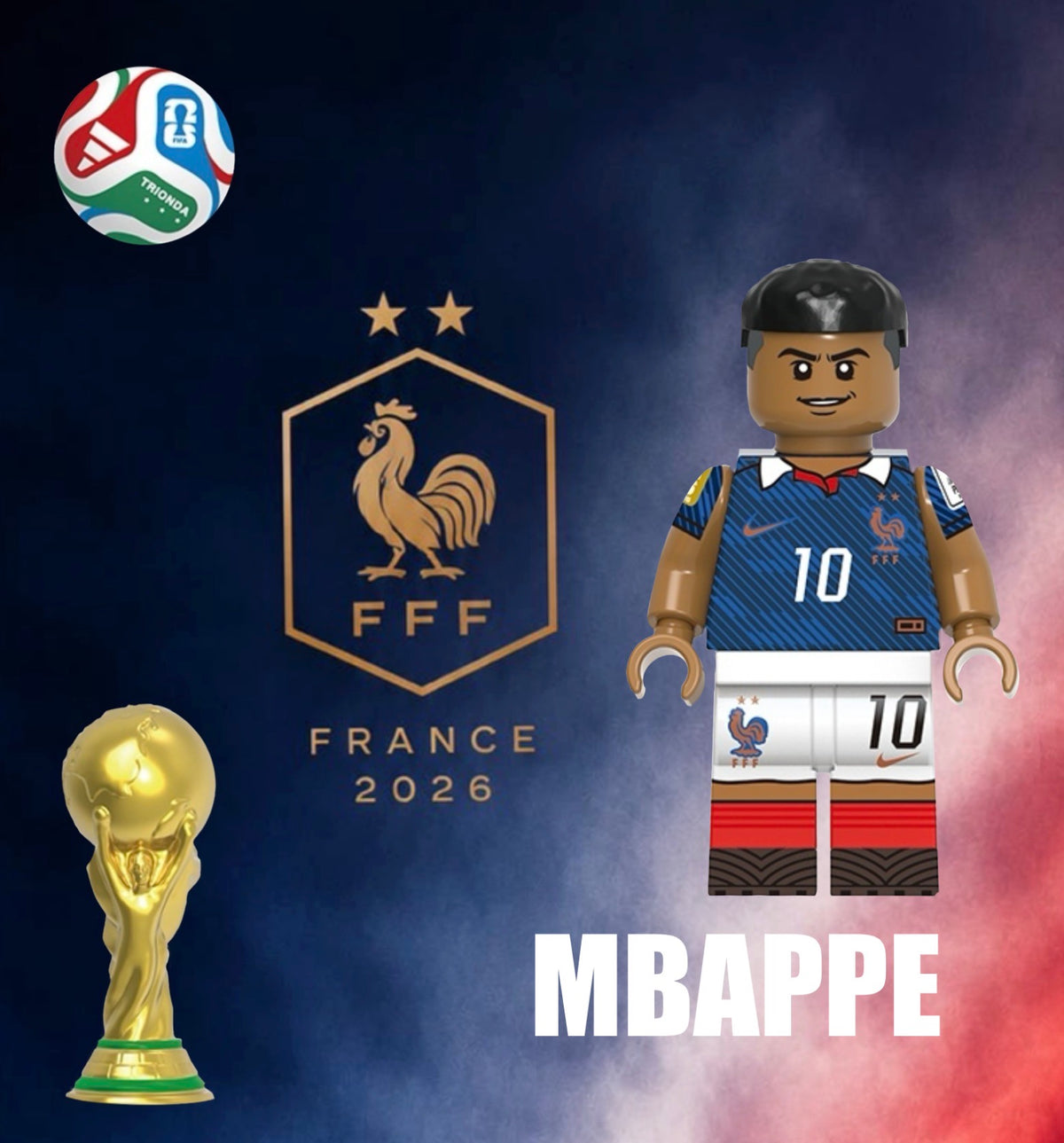 PREVENTE MINIFIGURE FOOTBALL UNIVERS: MBAPPÉ custom DISPONIBILITÉ DEBUT NOVEMBRE 2026
