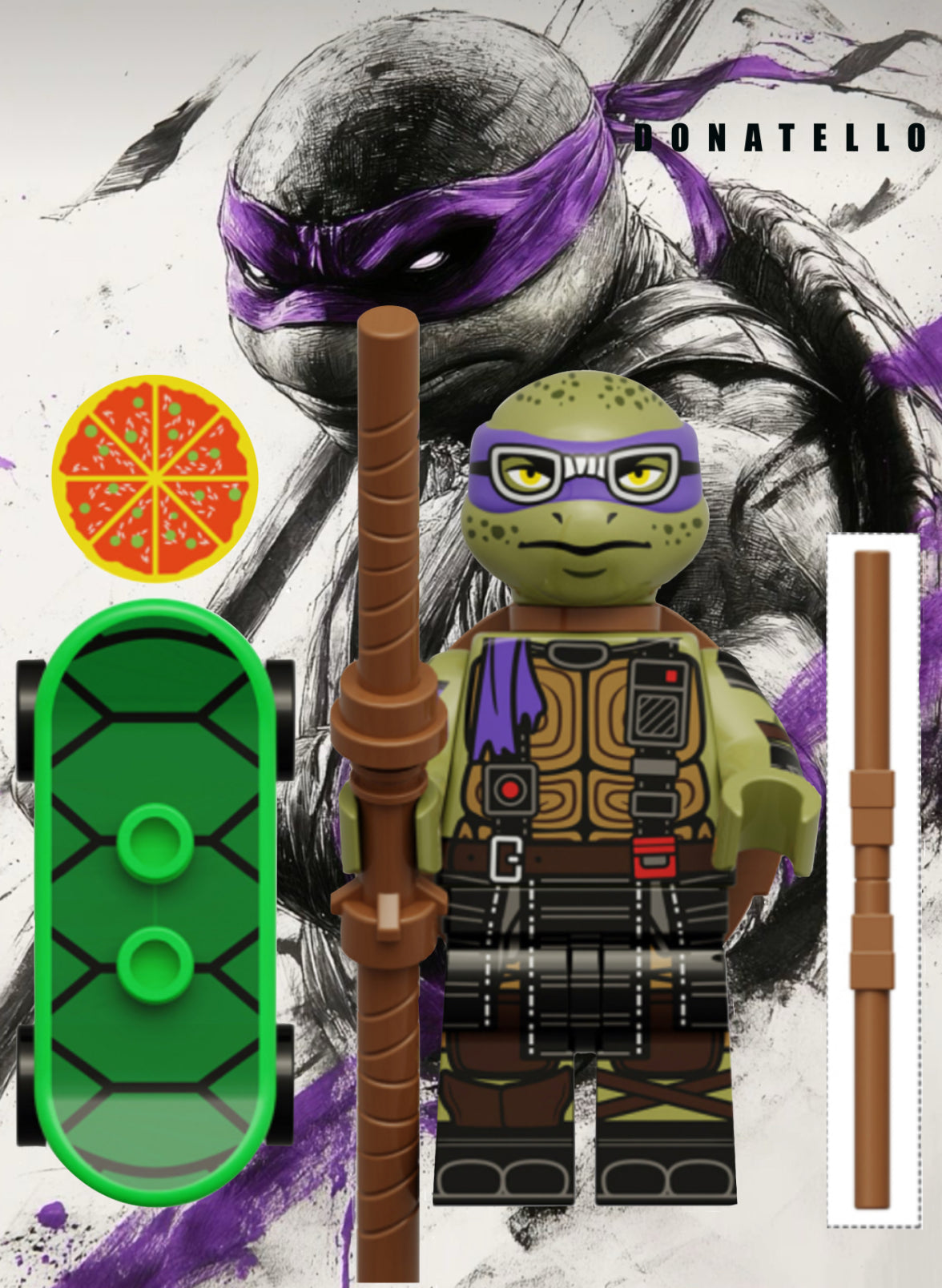 MINIFIGURE TORTUE NINJA UNIVERS: DONATELLO Custom