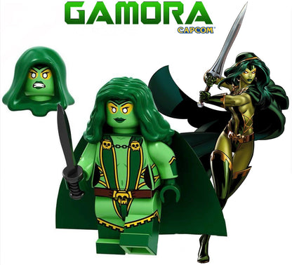 MINIFIGURE MARVEL UNIVERS: GAMORA (VERSION MARVEL/CAPCOM)  custom 2018 ⚠️INTROUVABLE ⚠️Dernière pièce