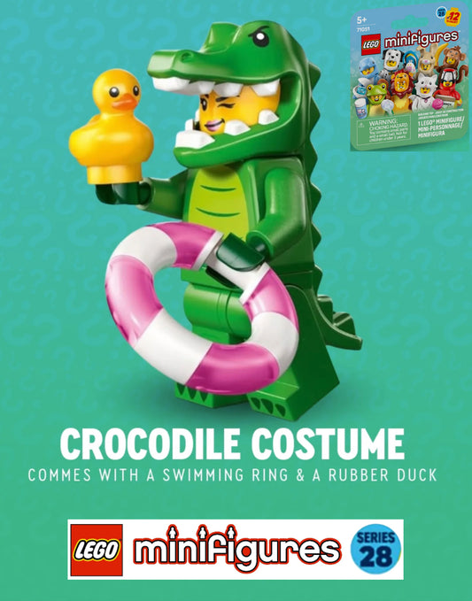 PREVENTE MINIFIGURE SÉRIES 28: CROCODILE COSTUME "socle+fascicule" custom Disponibilité mi-janvier 2026