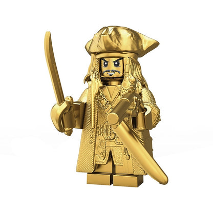 SUPERBE⭐️⭐️⭐️MINIFIGURE DISNEY UNIVERS EDITION LIMITÉE : JACK SPARROW GOLD ⭐️⭐️⭐️custom