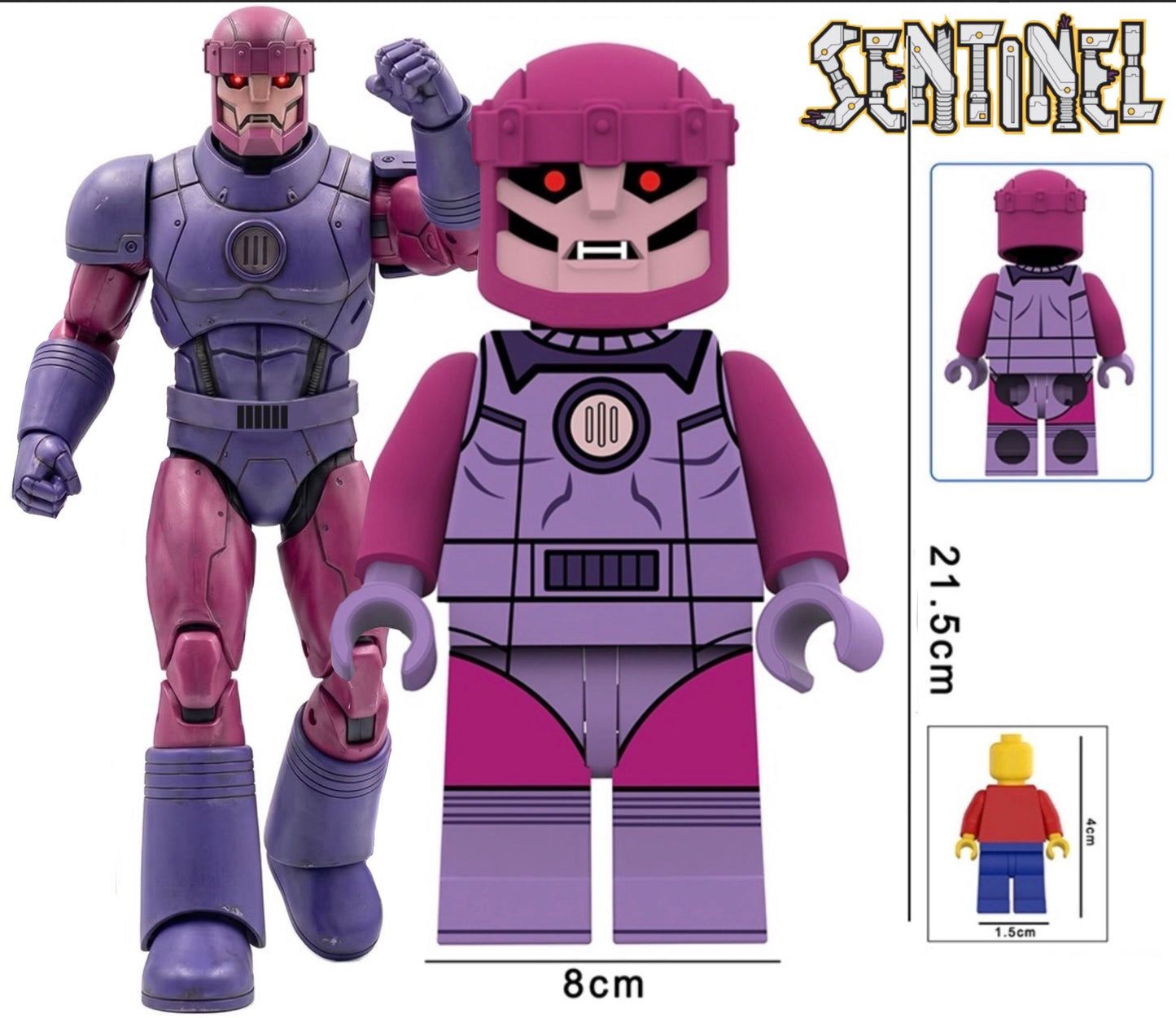 PRÉVENTE GIANT MINIFIGURE MARVEL UNIVERS: SENTINEL 21,5cm  custom Disponibilité mi-septembre 2026